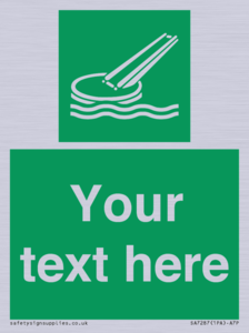 Custom sign safe condition Marine evacuation slide